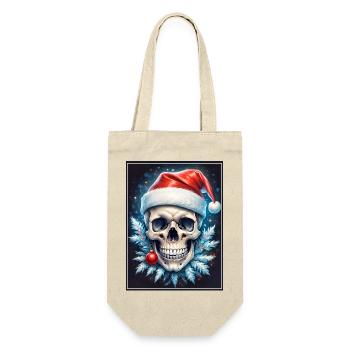 Weihnachten Skull 1.10 - Geschenkbeutel für Flaschen - Natur - Vorne