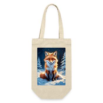 Winterlandschaft Fuchs 1.4 - Geschenkbeutel für Flaschen - Natur - Vorne