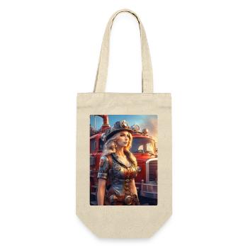 Steampunk Firefighter Woman 1.2 - Gift Bag for Bottles - nature - Front