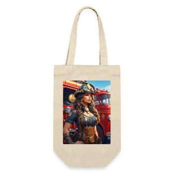 Steampunk Firefighter Woman 1.4 - Gift Bag for Bottles - nature - Front