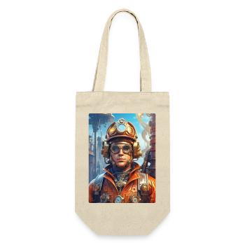 Steampunk Firefighter Man 1.26 - Geschenkbeutel für Flaschen - Natur - Vorne