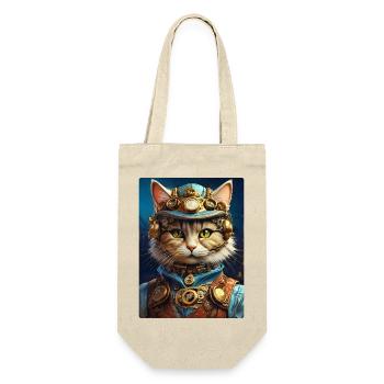 Steampunk Cat 1.10 - Gift Bag for Bottles - nature - Front