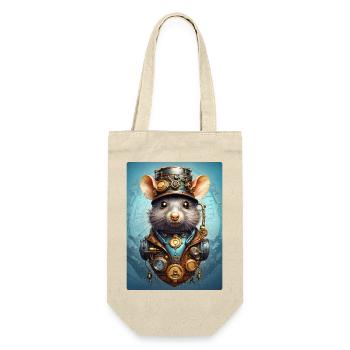 Steampunk Ratte 1.17 - Geschenkbeutel für Flaschen - Natur - Vorne
