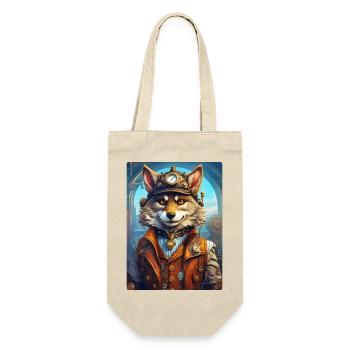 Steampunk Wolf 1.4 - Geschenkbeutel für Flaschen - Natur - Vorne