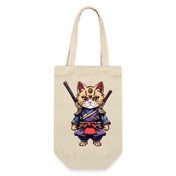 Chat samouraï #29 - Sac à bouteille - nature - Devant