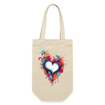 CŒURS DE LA SAINT-VALENTIN, POUR LES COUPLES ET LES AMOUREUX 2024 - Sac à bouteille - nature - Devant