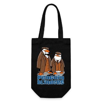 Pinguin Lustige Tiere - Geschenkbeutel für Flaschen - Schwarz - Vorne