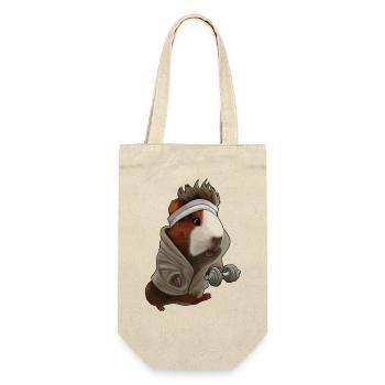 Meerschweinchen Sport Design – Lustig & Cute - Geschenkbeutel für Flaschen - Natur - Vorne