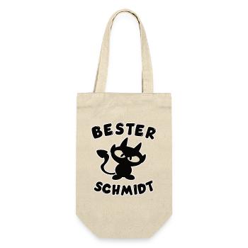 cooles bester Schmidt Design - Geschenkbeutel für Flaschen - Natur - Vorne