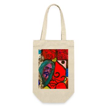 Kunstvolles Design - Geschenkbeutel für Flaschen - Natur - Vorne