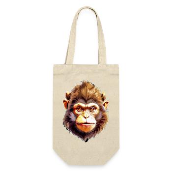 Affe V24 15 - Geschenkbeutel für Flaschen - Natur - Vorne