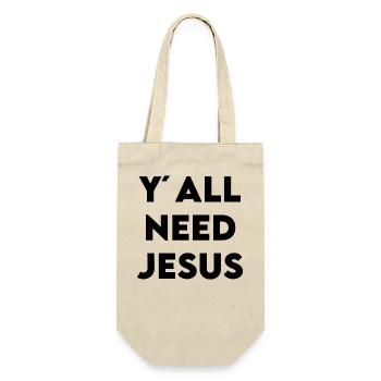 Y'all Need Jesus - Geschenkbeutel für Flaschen - Natur - Vorne