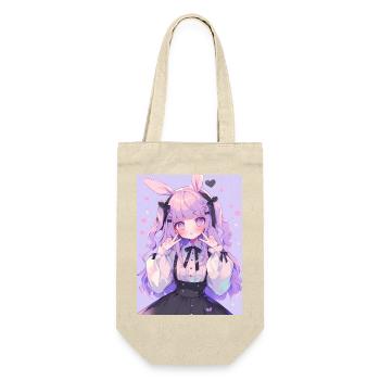 Hase Bunny Girl Anime Manga Pastel Goth Geschenk - Geschenkbeutel für Flaschen - Natur - Vorne