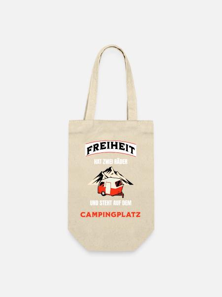 Camping Freiheit hat zwei Räder Wohnwagen - Geschenkbeutel für Flaschen - Natur