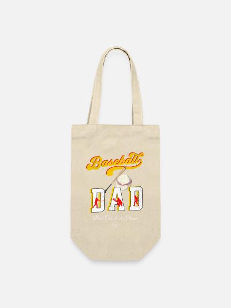 Baseball Dad Bester Papa Vatertag Coach - Geschenkbeutel für Flaschen - Natur
