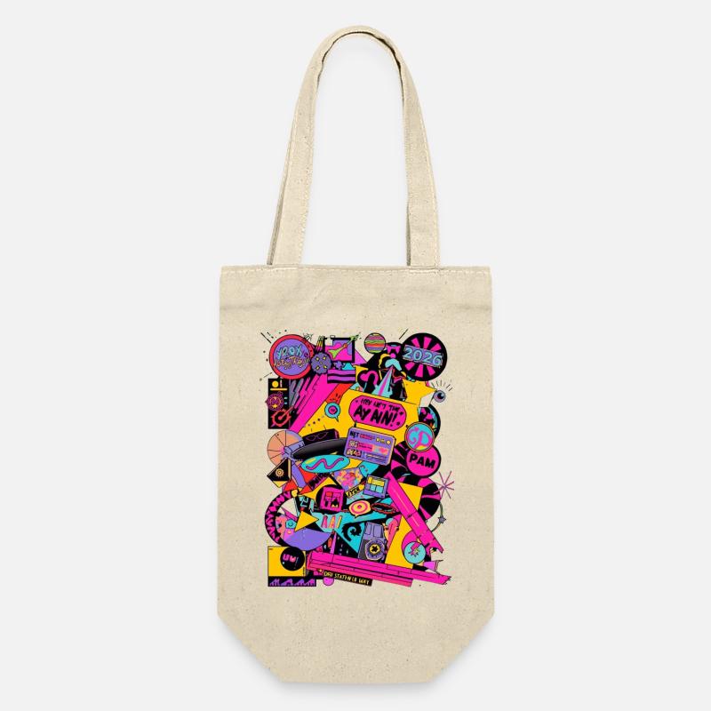 Neon Retro Pop Art Design 2000's 90's - Gift Bag for Bottles - nature