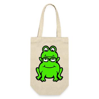 Grenouille Enfant Famille Papa Maman Piggyback Fête des Pères - Sac à bouteille - nature - Devant