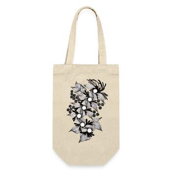 Black and White Flower Spiral - Gift Bag for Bottles - nature - Front