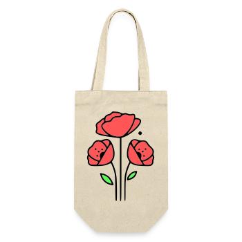 mohnblume-mohnblumen-minimalistisch-line-art-1 - Geschenkbeutel für Flaschen - Natur - Vorne