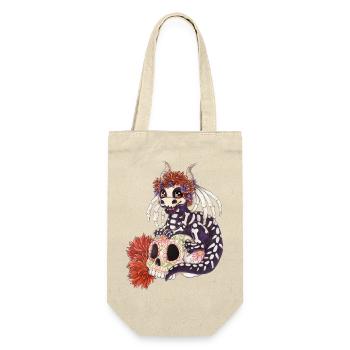 Manga Chibi Drache La Catrina Tag der Toten - Geschenkbeutel für Flaschen - Natur - Vorne