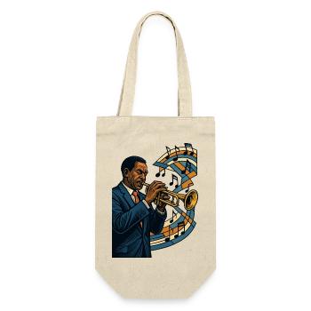 Trompeter Jazz Bebop Groove Poster Geschenk - Geschenkbeutel für Flaschen - Natur - Vorne