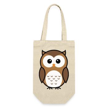 Style minimaliste de chouette curieuse mignonne - Sac à bouteille - nature - Devant