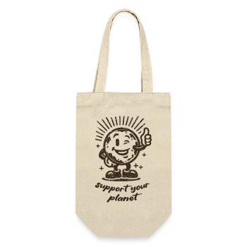 Support Your Planet Motiv - Geschenkbeutel für Flaschen - Natur - Vorne