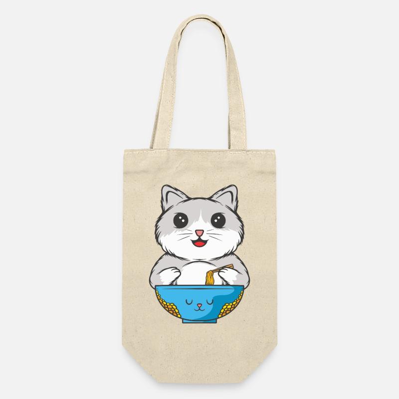 Cat eats noodles - Gift Bag for Bottles - nature