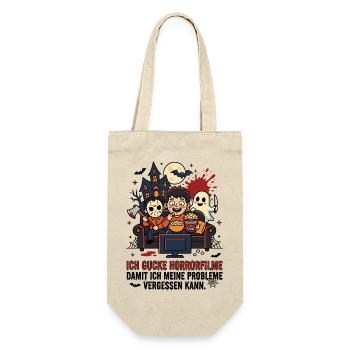 Ich gucke Horrorfilme Humor - Geschenkbeutel für Flaschen - Natur - Vorne
