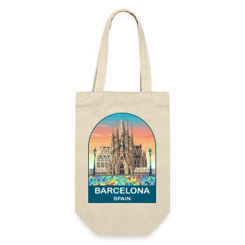 Barcelona Spain Vintage Travel Poster - Gift Bag for Bottles - nature - Front