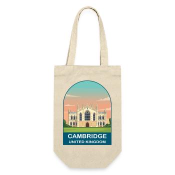 Cambridge UK Vintage Travel Poster Art - Gift Bag for Bottles - nature - Front