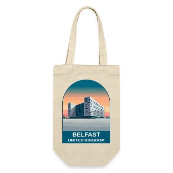 Belfast UK Vintage Travel Poster Art - Gift Bag for Bottles - nature - Front