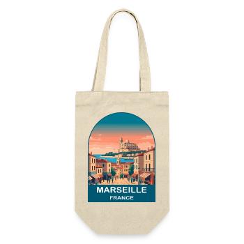 Poster de voyage vintage à Marseille, France, Port City - Sac à bouteille - nature - Devant