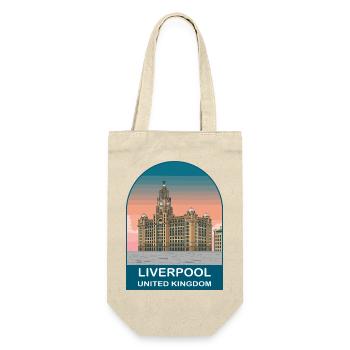Liverpool UK Vintage Travel Poster Art - Gift Bag for Bottles - nature - Front