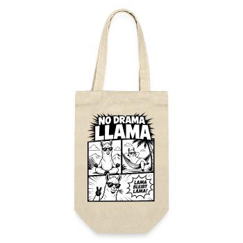 No Drama Llama Comic Style Alpaka - Geschenkbeutel für Flaschen - Natur - Vorne