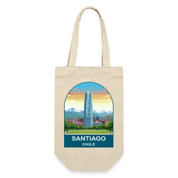Santiago Chile Vintage Retro Travel Poster Badge - Gift Bag for Bottles - nature - Front