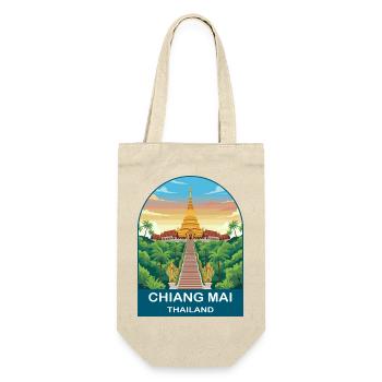 Chiang Mai Thailand Doi Suthep Travel Poster Art - Gift Bag for Bottles - nature - Front