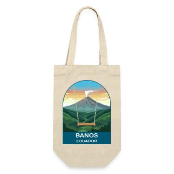 Banos Ecuador Volcano Vintage Travel Art - Gift Bag for Bottles - nature - Front
