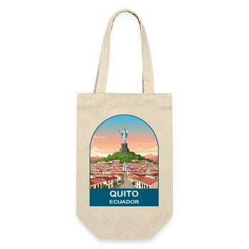 Quito Ecuador El Panecillo Vintage Travel Art - Gift Bag for Bottles - nature - Front