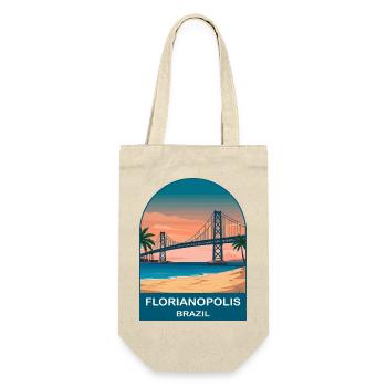 Florianópolis Brazil Bridge Vintage Travel Art - Gift Bag for Bottles - nature - Front