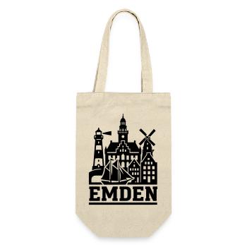 Emden Ostfriesland - Geschenkbeutel für Flaschen - Natur - Vorne
