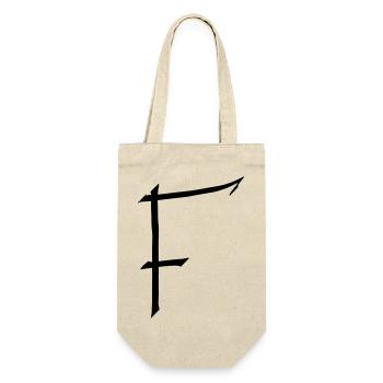 Buchstabe F - Geschenkbeutel für Flaschen - Natur - Vorne