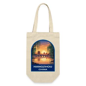 Hangzhou China West Lake Retro Sonnenuntergangsabzeichen - Geschenkbeutel für Flaschen - Natur - Vorne