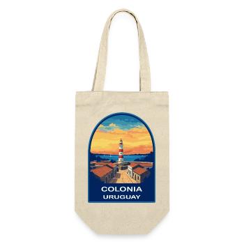Colonia Uruguay Lighthouse Retro Sunset Badge - Gift Bag for Bottles - nature - Front