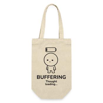 Buffering – Thought Loading | Overthinker Mood - Geschenkbeutel für Flaschen - Natur - Vorne