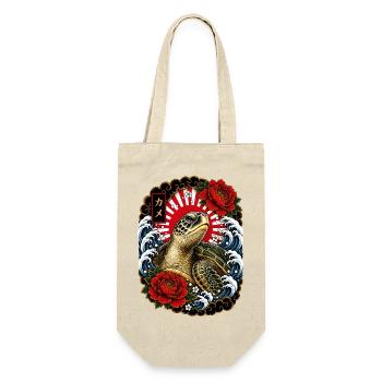 Schildkröte im japanischen Irezumi Stil - Geschenkbeutel für Flaschen - Natur - Vorne