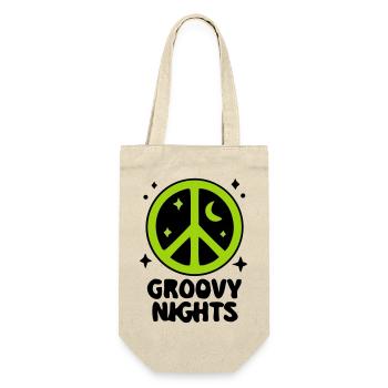 Groovy Peace Zeichen Logo - Geschenkbeutel für Flaschen - Natur - Vorne
