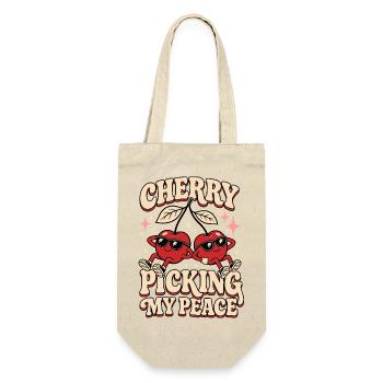 Cherry Picking My Peace – Kirschen Humor - Gift Bag for Bottles - nature - Front