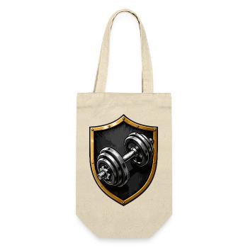 Shield of Power Dumbbell Logo - Gift Bag for Bottles - nature - Front