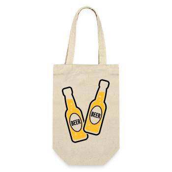 2 Toasting Beer Bottles (Beery / POS 2C) - Gift Bag for Bottles - nature - Front